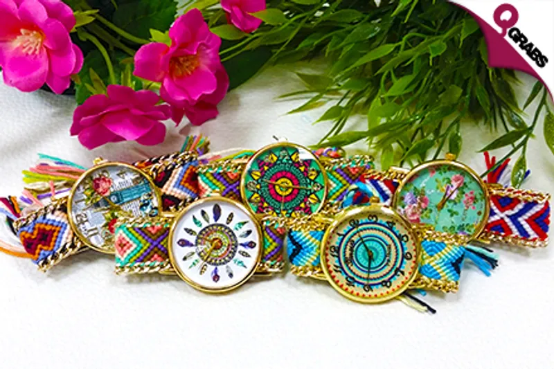 For QR25 Keep Trendy Time with Boho-Inspired Handmade Braided Watches - Choose from Over 20 Designs! (QR60 Value)